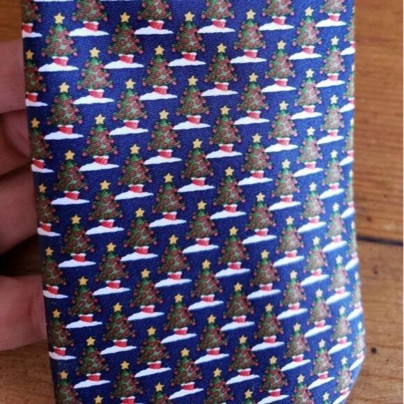 NWOT JOY Men's Christmas Tree Print Tie Blue - Picture 4 of 5